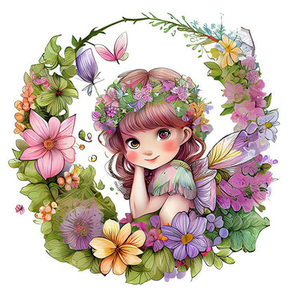 Flower Fairy - Full Round Drill Diamond Painting 30*30CM