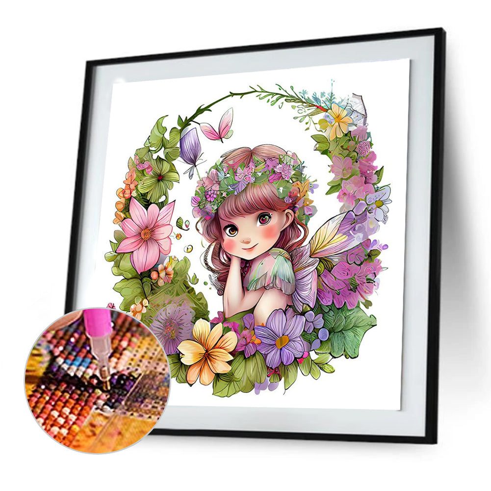 Flower Fairy - Full Round Drill Diamond Painting 30*30CM