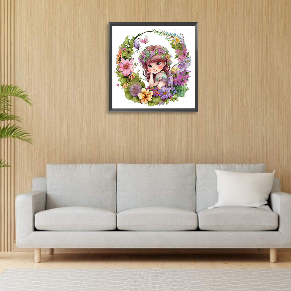 Flower Fairy - Full Round Drill Diamond Painting 30*30CM