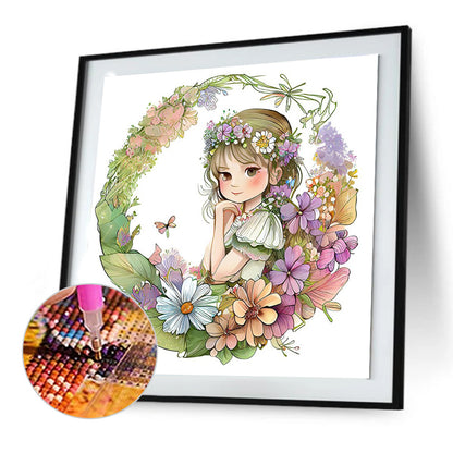 Flower Fairy - Full Round Drill Diamond Painting 30*30CM