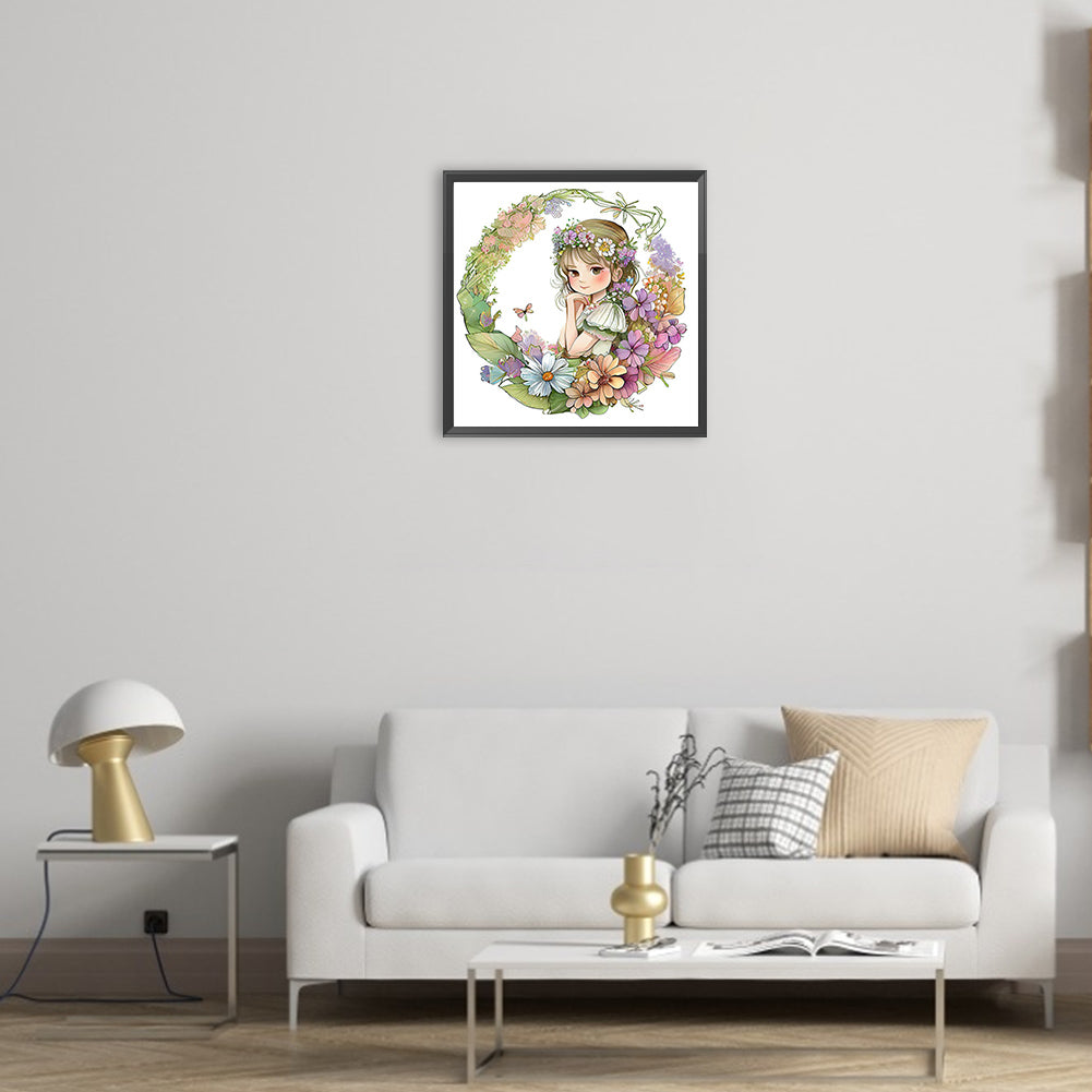 Flower Fairy - Full Round Drill Diamond Painting 30*30CM