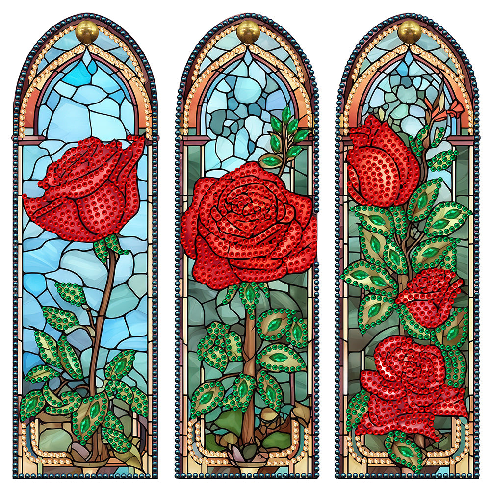 Rose Glass Painting - Special Shaped Drill Diamond Painting 30*30CM