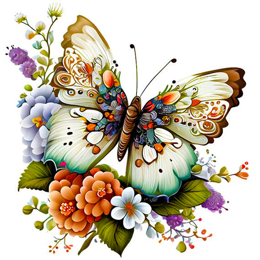 Butterfly - Full Round Drill Diamond Painting 30*30CM