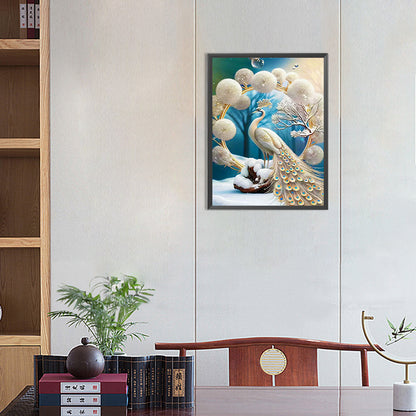 Gorgeous Peacock - Full Round Drill Diamond Painting 30*40CM