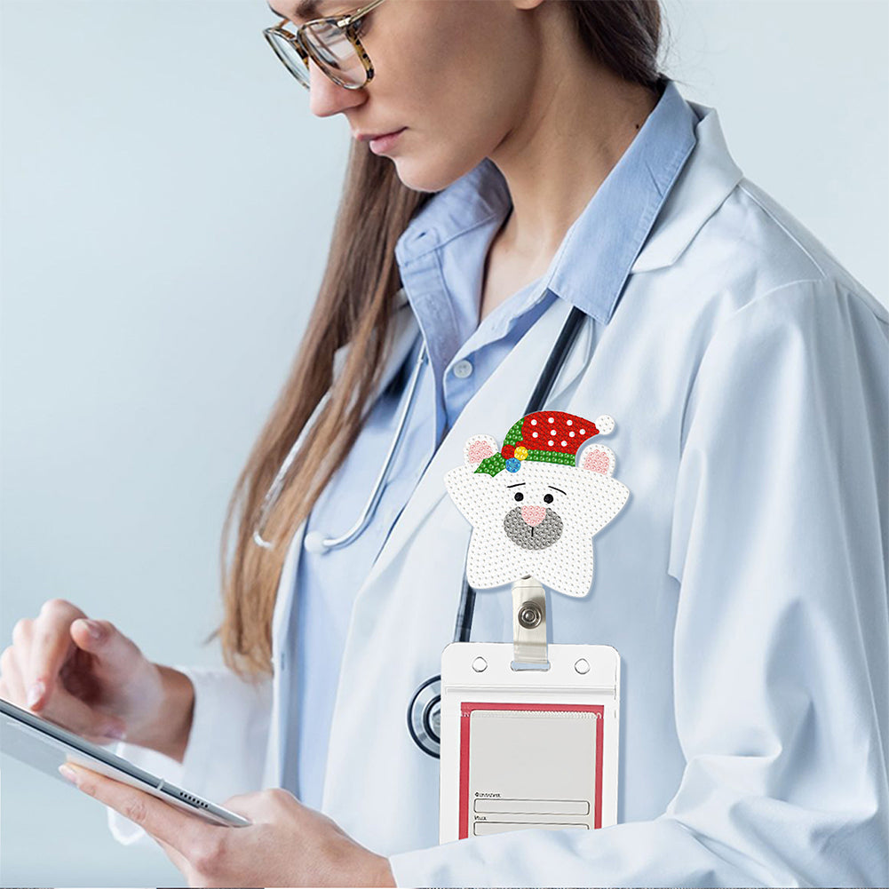 Cute Badge Clip Cartoon ID Card Holders Owl Badge Holder for Office Doctor Nurse