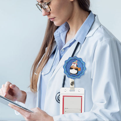 Cute Badge Clip Cartoon ID Card Holders Owl Badge Holder for Office Doctor Nurse