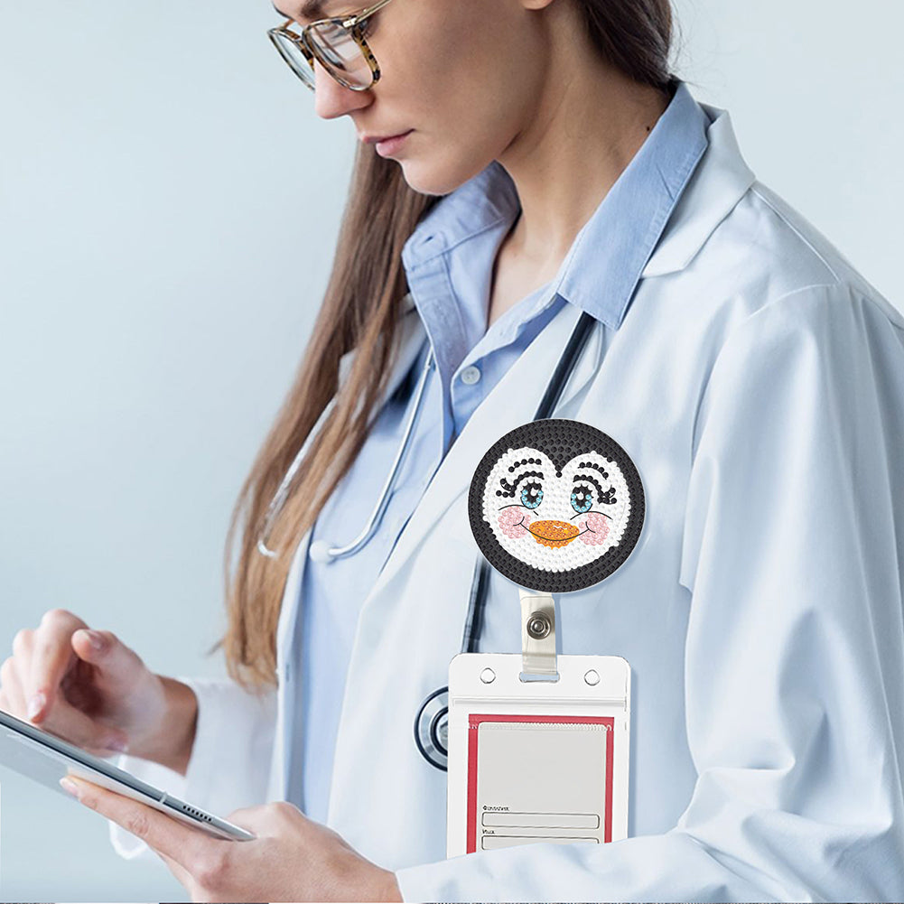 Cute Badge Clip Cartoon ID Card Holders Owl Badge Holder for Office Doctor Nurse