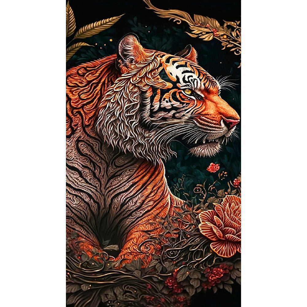 Tiger - Full Round Drill Diamond Painting 40*70CM