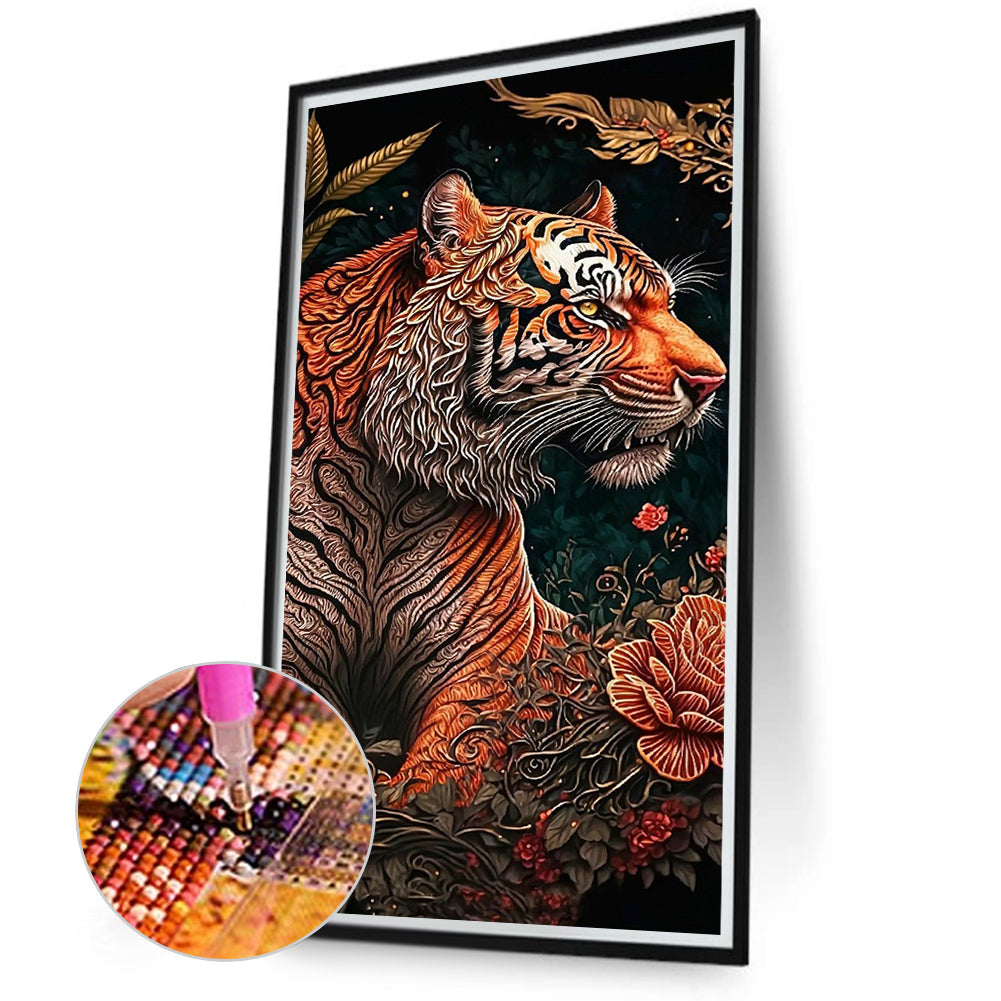 Tiger - Full Round Drill Diamond Painting 40*70CM