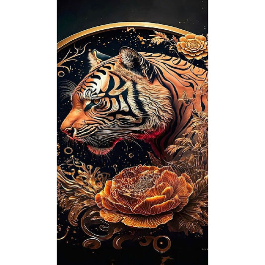 Tiger - Full Round Drill Diamond Painting 40*70CM