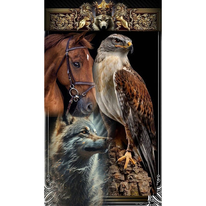 Eagle And Wolf - Full Round Drill Diamond Painting 40*70CM