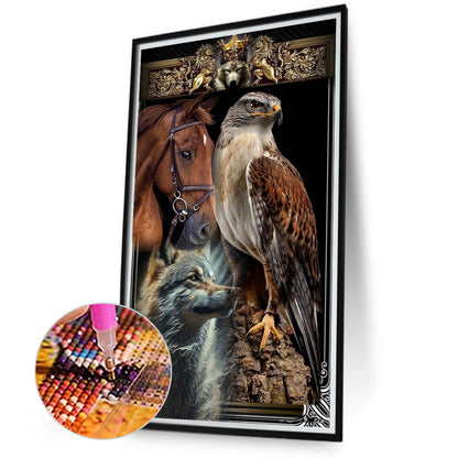 Eagle And Wolf - Full Round Drill Diamond Painting 40*70CM