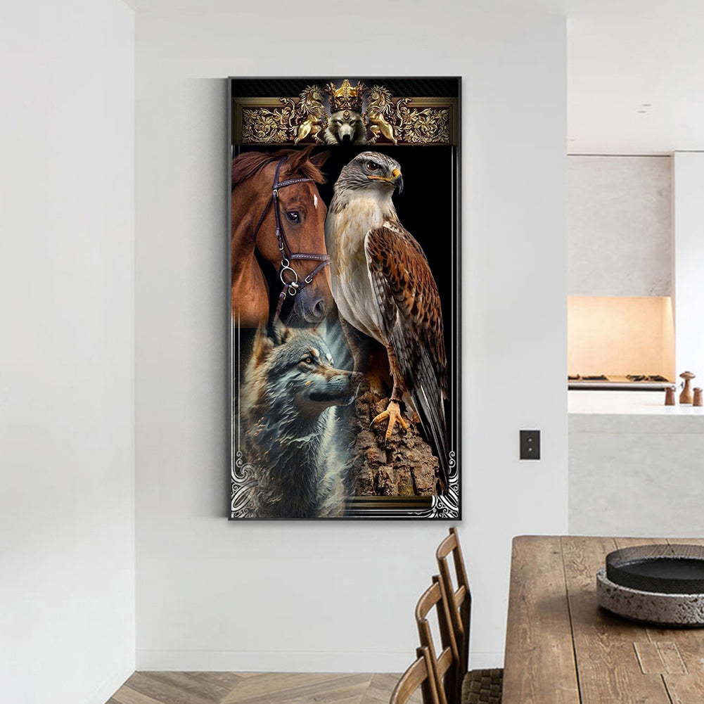 Eagle And Wolf - Full Round Drill Diamond Painting 40*70CM