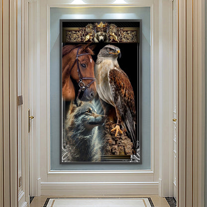 Eagle And Wolf - Full Round Drill Diamond Painting 40*70CM