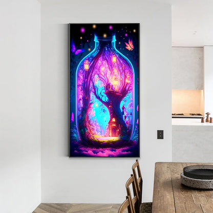 Castle In A Bottle Pink Blue - Full Round Drill Diamond Painting 40*70CM