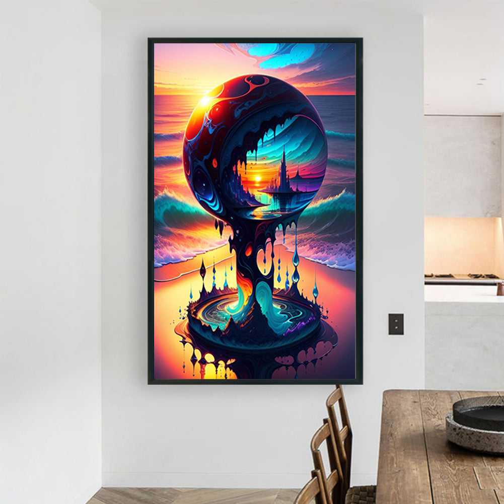 Sunset Over Water - Full Round Drill Diamond Painting 60*100CM