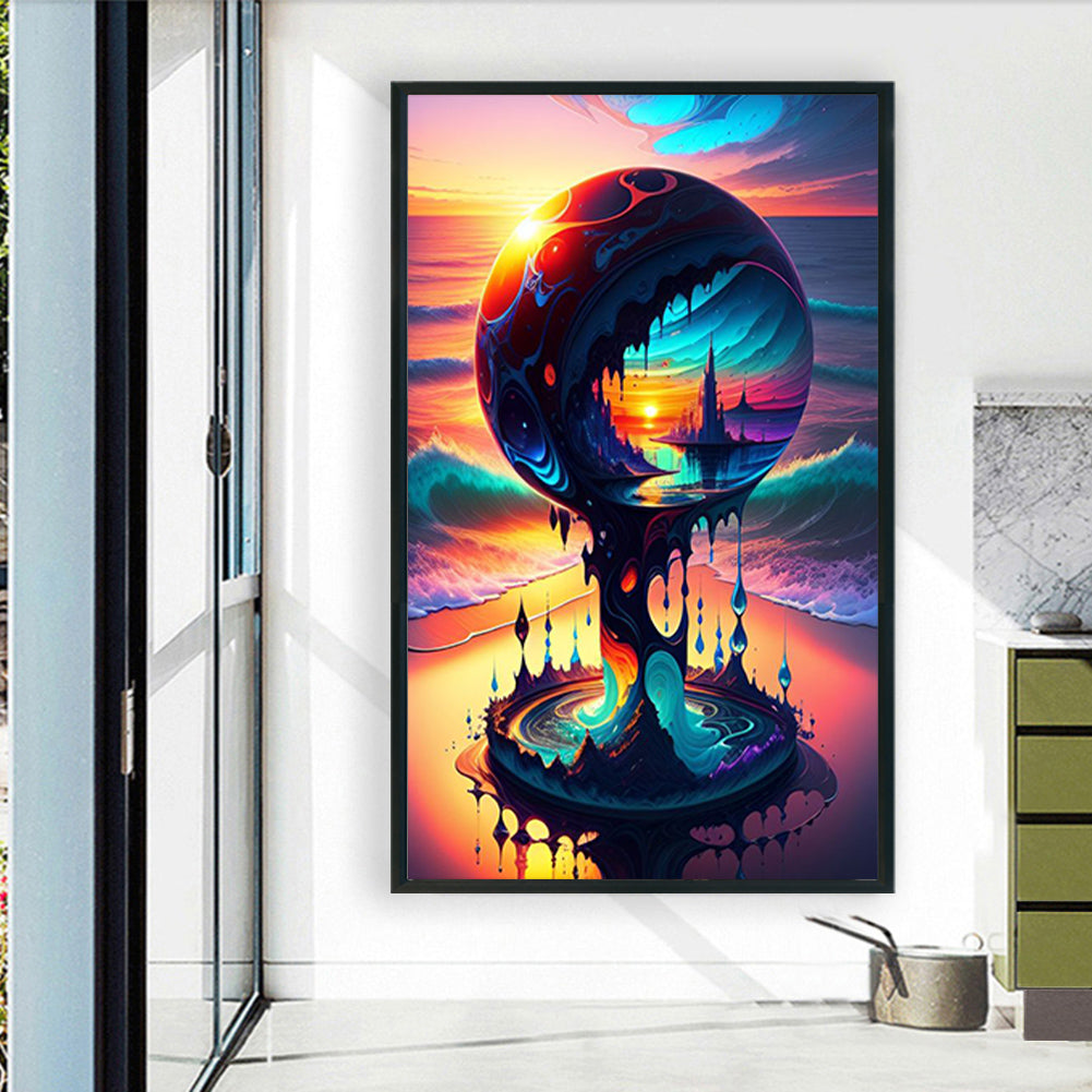 Sunset Over Water - Full Round Drill Diamond Painting 60*100CM