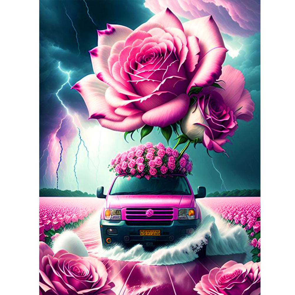 Car Rose - Full Round Drill Diamond Painting 30*40CM