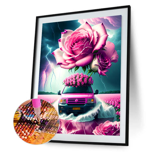 Car Rose - Full Round Drill Diamond Painting 30*40CM