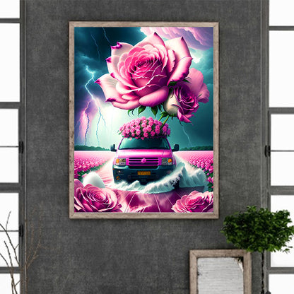 Car Rose - Full Round Drill Diamond Painting 30*40CM