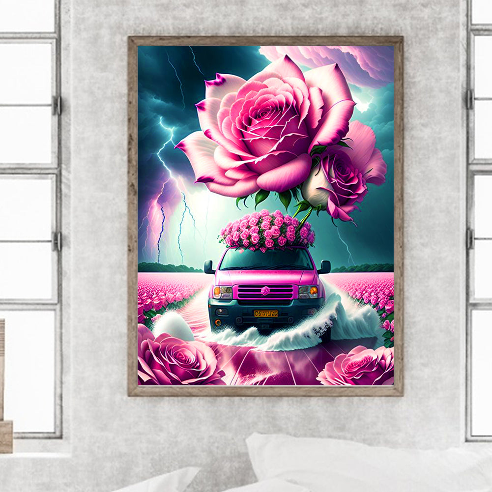 Car Rose - Full Round Drill Diamond Painting 30*40CM