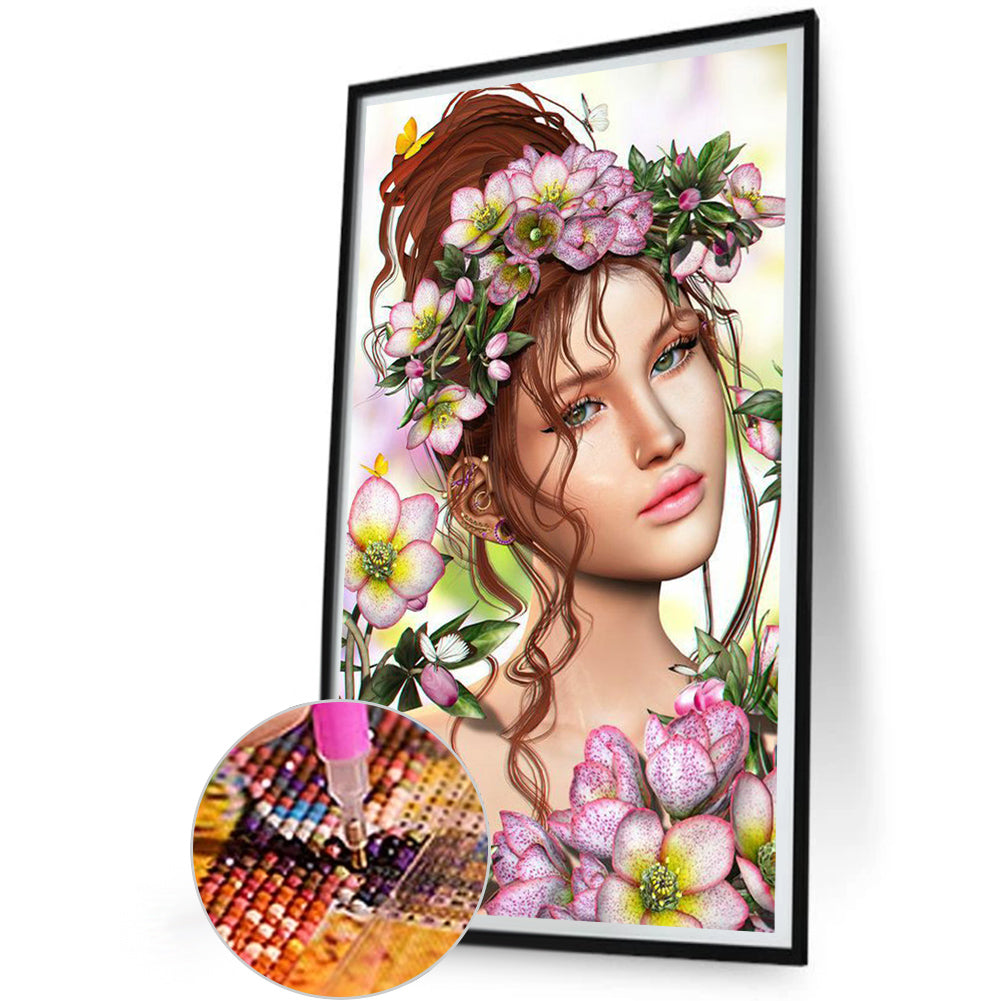 Flower Fairy - Full Round Drill Diamond Painting 30*50CM