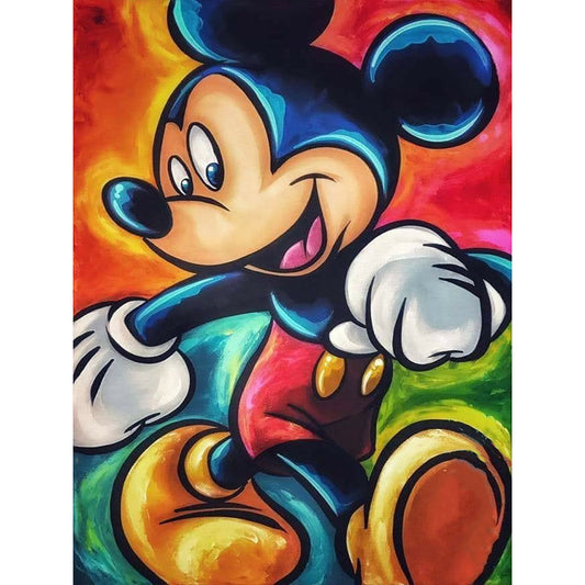 Painted Mickey Mouse - Full Round Drill Diamond Painting 40*50CM