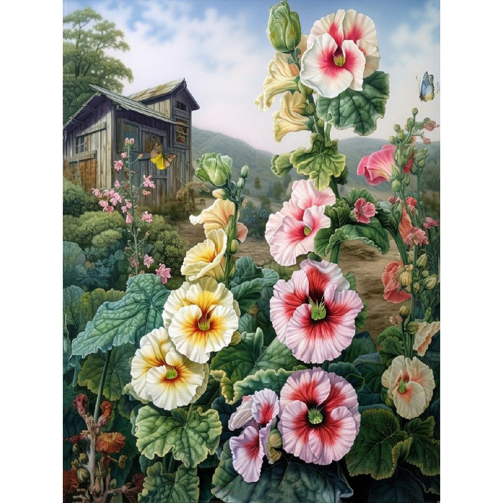 Hollyhock - Full Round Drill Diamond Painting 40*50CM