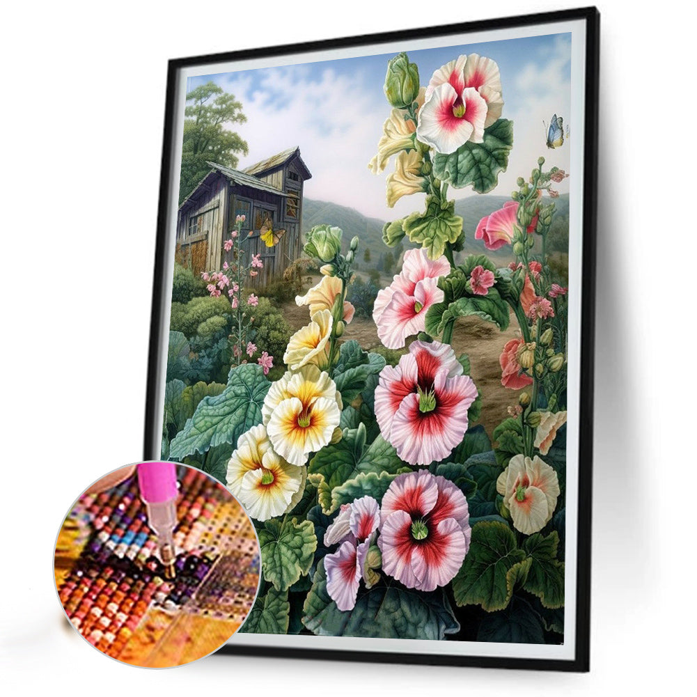 Hollyhock - Full Round Drill Diamond Painting 40*50CM