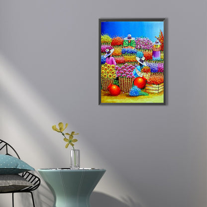 Flower Market - Full Round Drill Diamond Painting 40*50CM