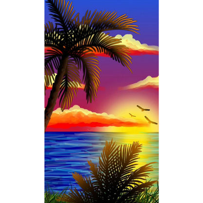 Beach Sunset - Full Round Drill Diamond Painting 45*80CM