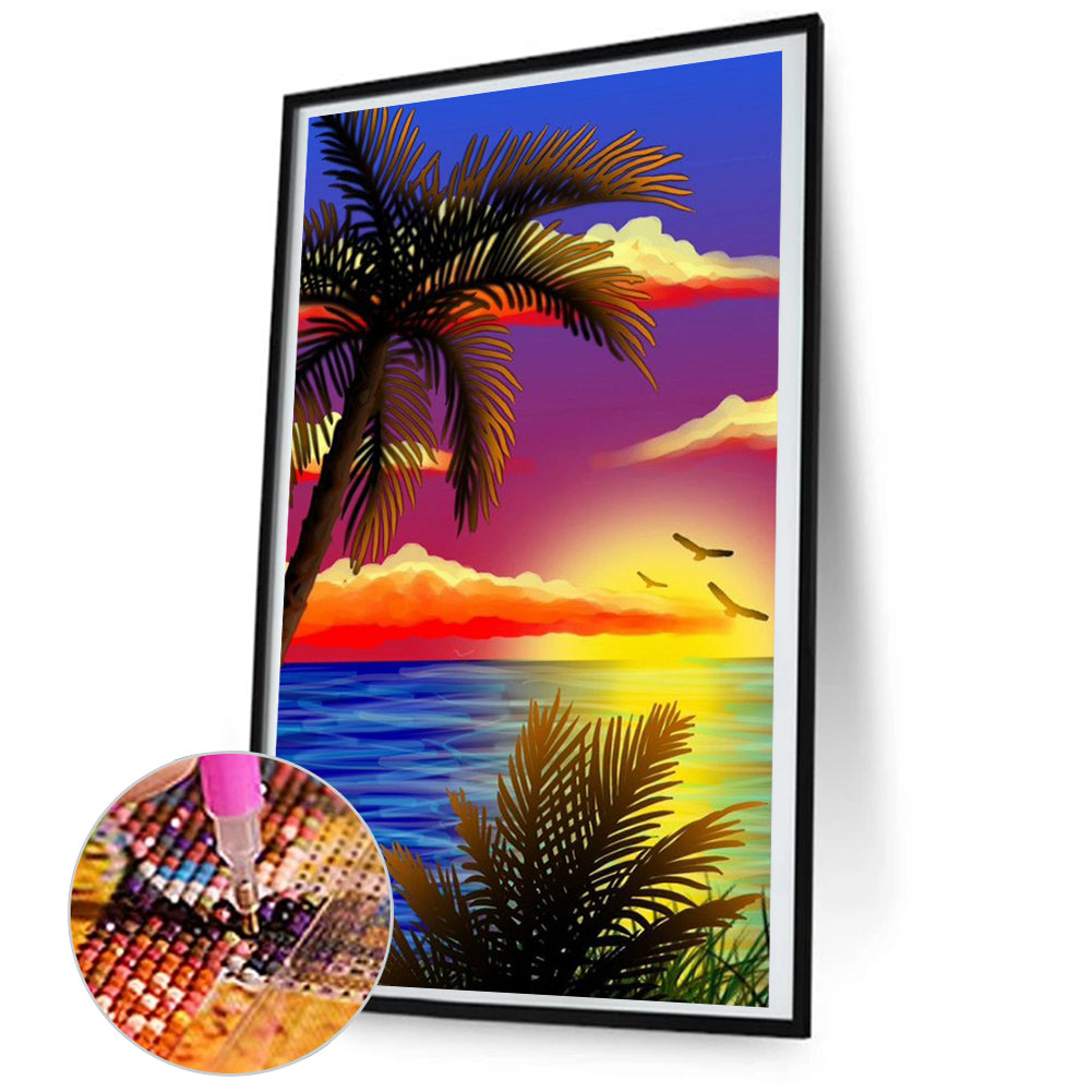 Beach Sunset - Full Round Drill Diamond Painting 45*80CM