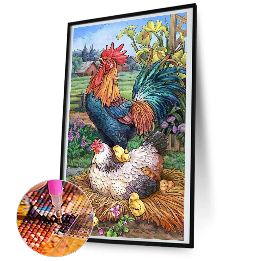 Chicken Family - Full Round Drill Diamond Painting 45*80CM