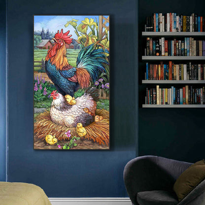 Chicken Family - Full Round Drill Diamond Painting 45*80CM