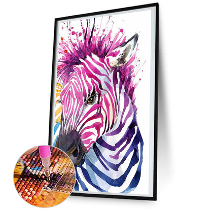 Painted Zebra - Full Round Drill Diamond Painting 45*80CM