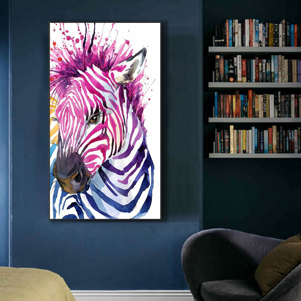 Painted Zebra - Full Round Drill Diamond Painting 45*80CM