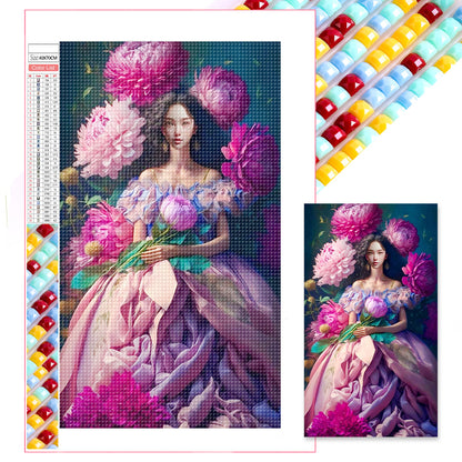 Flower Girl - Full Square Drill Diamond Painting 40*70CM