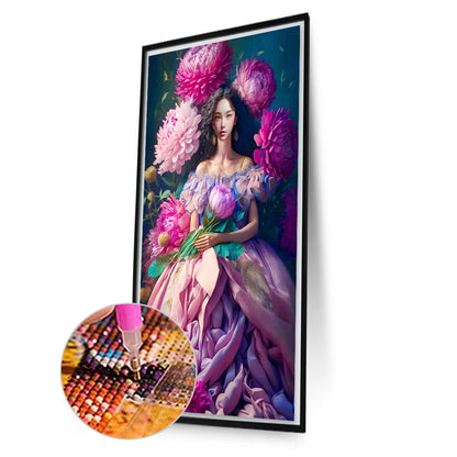 Flower Girl - Full Square Drill Diamond Painting 40*70CM