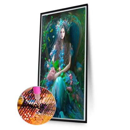 Flower Girl - Full Square Drill Diamond Painting 40*70CM