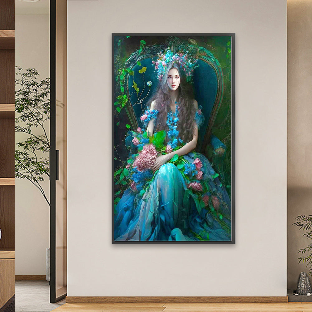 Flower Girl - Full Square Drill Diamond Painting 40*70CM