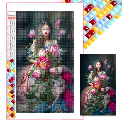 Flower Girl - Full Square Drill Diamond Painting 40*70CM