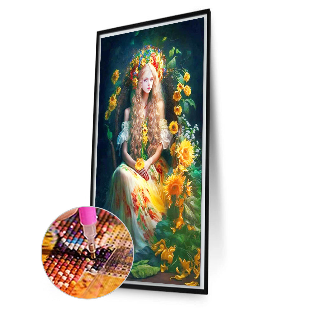 Flower Girl - Full Square Drill Diamond Painting 40*70CM