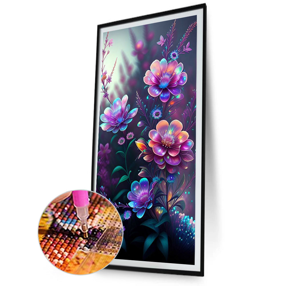 Purple Crystal Flower - Full Square Drill Diamond Painting 30*60CM