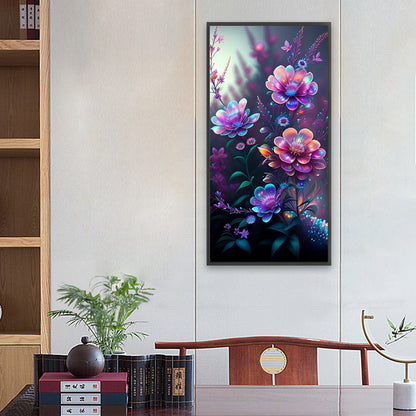 Purple Crystal Flower - Full Square Drill Diamond Painting 30*60CM