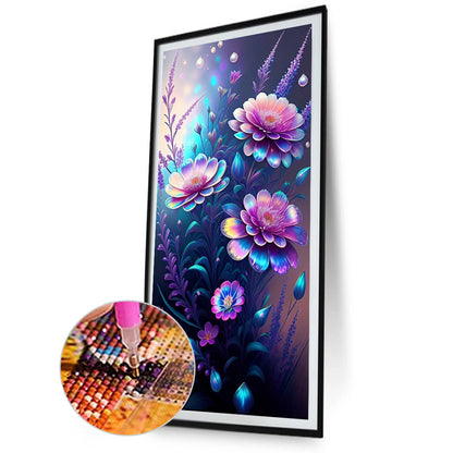 Purple Crystal Flower - Full Square Drill Diamond Painting 30*60CM