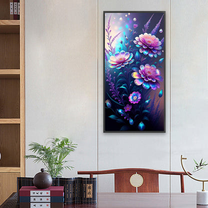 Purple Crystal Flower - Full Square Drill Diamond Painting 30*60CM