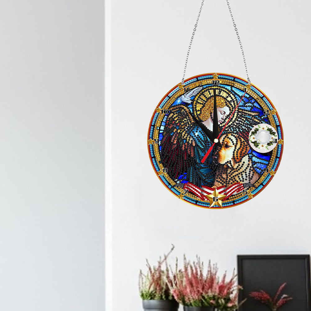DIY Art Mosaic Rhinestone Wall Clocks Kit Acrylic Wall Clock for Kids and Adults