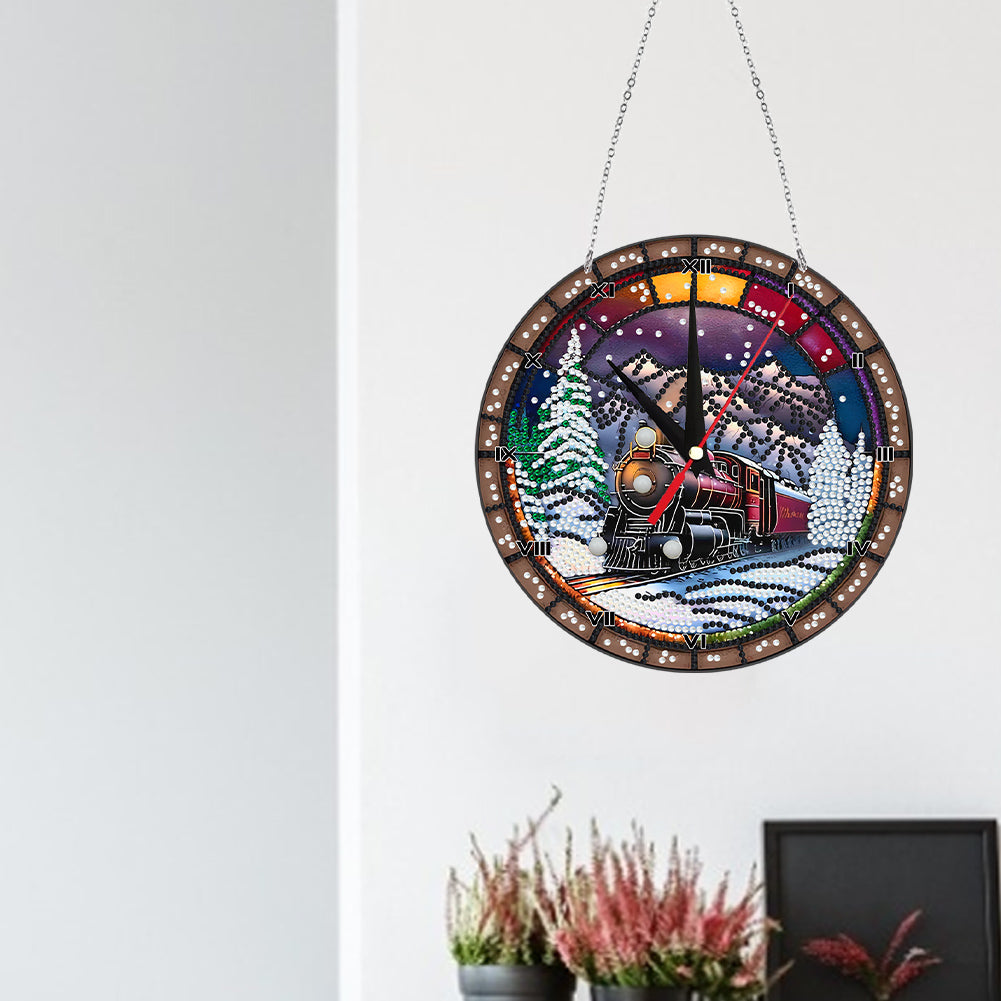 DIY Art Mosaic Rhinestone Wall Clocks Kit Acrylic Wall Clock for Kids and Adults