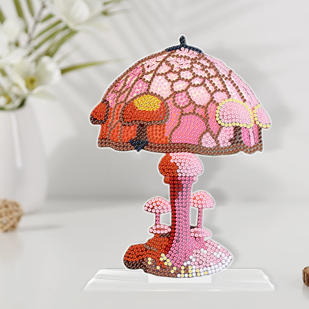 DIY Crystal Diamond Ornament Acrylic Mushroom Diamond Mosaic Ornaments Kids Gift