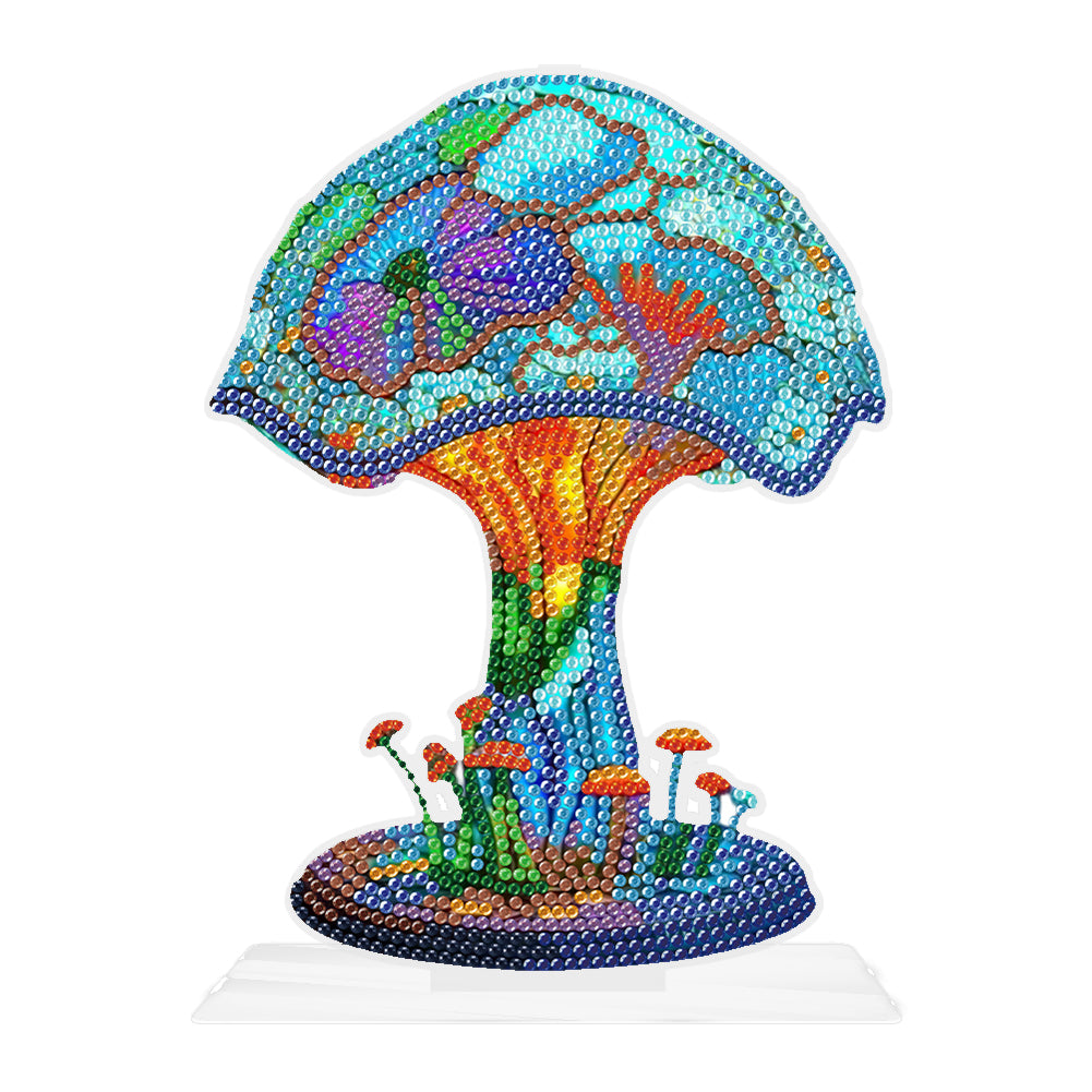 DIY Crystal Diamond Ornament Acrylic Mushroom Diamond Mosaic Ornaments Kids Gift